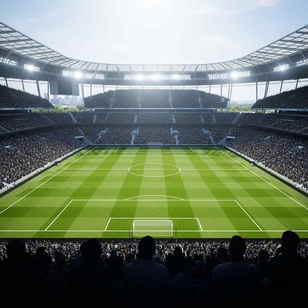 Panoramic view of a modern football stadium