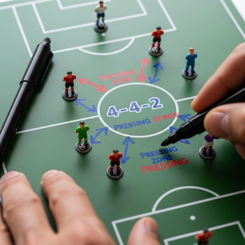 Tactical board showing football formations and strategy